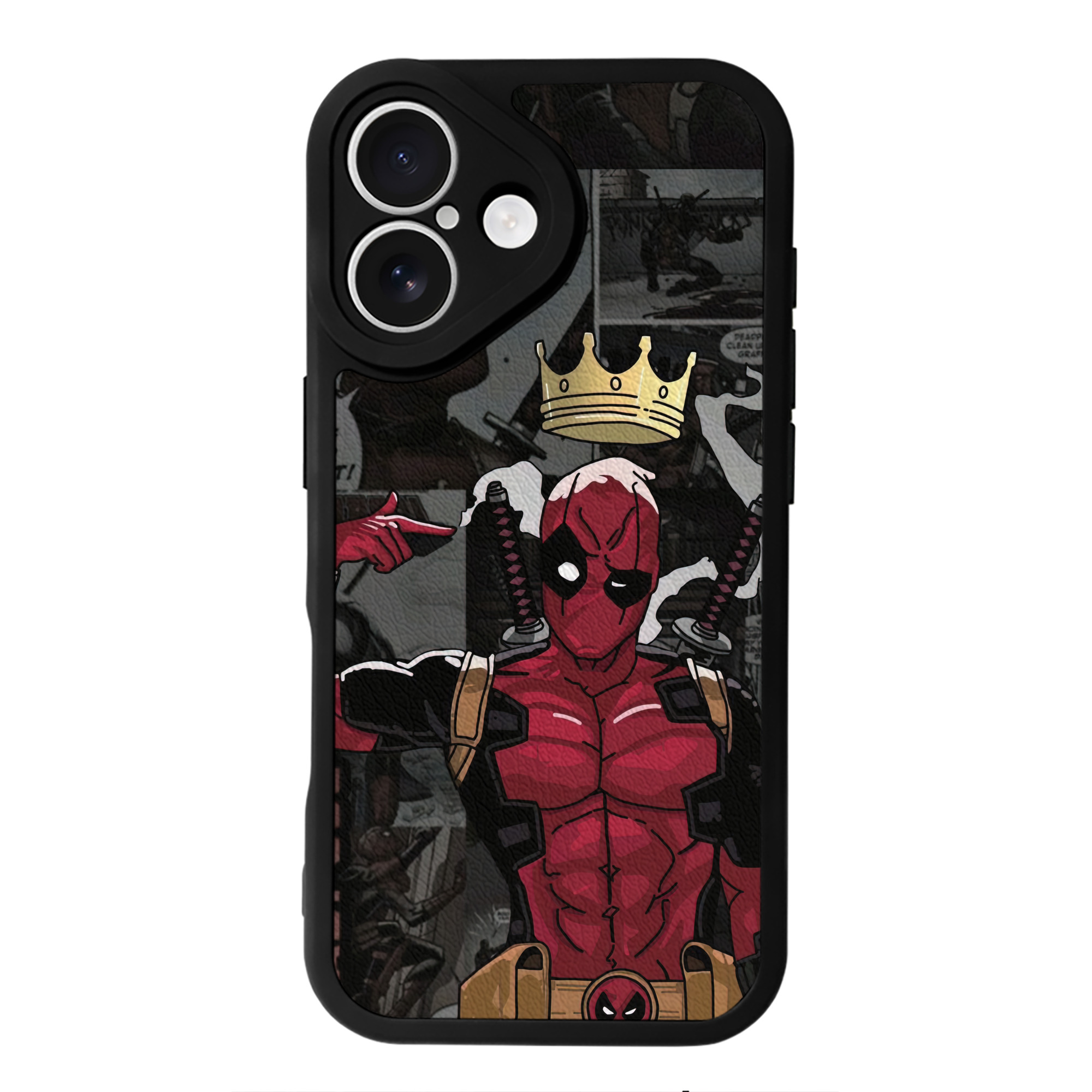 （画像用） Deadpool デッドプール 【iPhone 16シリーズ対応】シリコンスマホケース（レザー調） 材質：シリコン